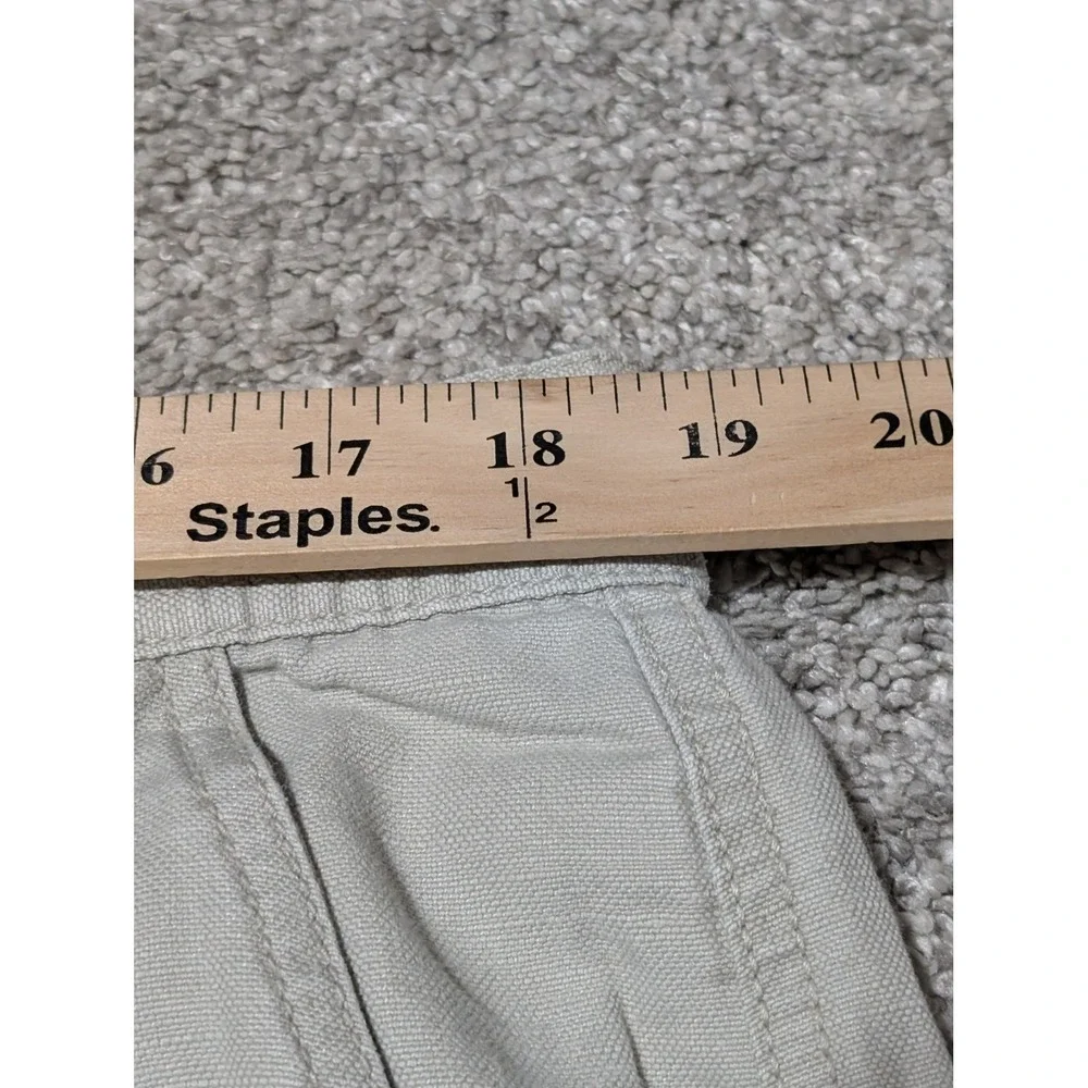 Island Shores Cargo Shorts Mens 38 Tan Linen Blend Flat Front Utility Summer